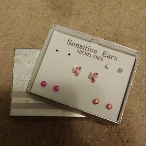 Blue and Pink Butterfly Earring set